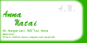 anna matai business card